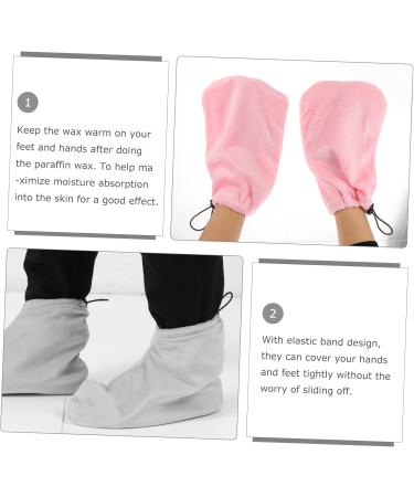 Healeved 2 Sets Gloves Paraffin Wax Mitts Booties Beauty Tools Wax Bath Liner Heat Tool Paraffin Wax Socks Foot Spa Cover Paraffin Mitts Paraffin Foot Pink Washable Insulation Cover Fabric - Buy Online on GoSupps.com