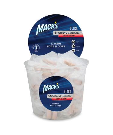 Mack's Ultra Soft Foam Shooting Earplugs 100 Pair - 32 dB High NRR Comfortable Ear Plugs for Hunting Tactical Target Skeet and Trap Shooting