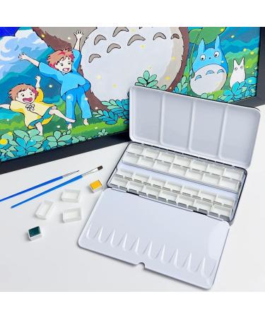 Large Empty Watercolor Tins Palette Paint Case with 28 Full Pans - Metal Tin Watercolor Palette Box - Buy Online on GoSupps.com