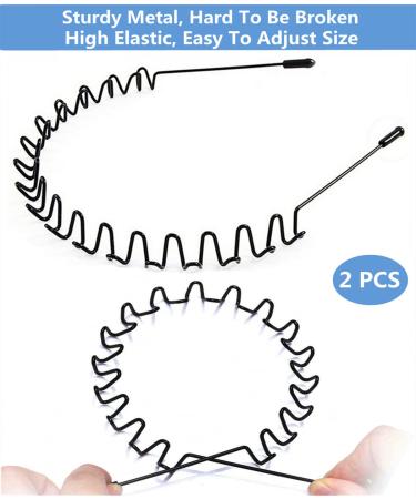 bodbop XINGZHE Metal Hair Bands 2 PCS Black - Unisex Sports Headband with Elastic Non Slip Design - Buy Online on GoSupps.com