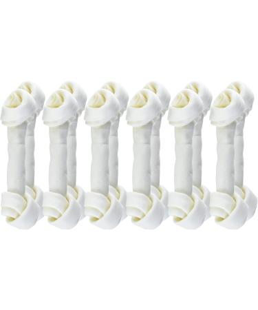 Paws Natural Rawhide Bleached Knotted Dog Bones 8 x 2 inches Off-White 12 Pieces - Buy Online on GoSupps.com