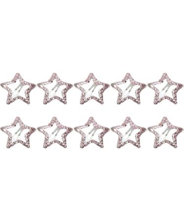 Muloo 10pieceS Sequins Star Hair Clip Set for Women Alloy Snap Clip Hair Styling Accessories Aesthetics Hair Barrettes for Female Light Pink - Buy Online on GoSupps.com
