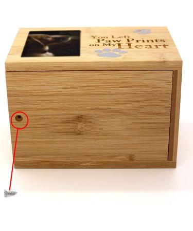 Enbove Burly Wood Pet Urn with Photo Frame | Small Animal Funeral Cremation Urn for Dogs | Keepsake Memorial Ash Urn - Buy Online on GoSupps.com