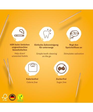 Miracle Toothpick - 100 Individually Packaged Flavored Toothpicks | 8 Refreshing Varieties | Plastic-Free Chewing Gum | Sugar-Free Cinnamon & Orange | Fresh Breath & Smoking Cessation - Buy Online on GoSupps.com