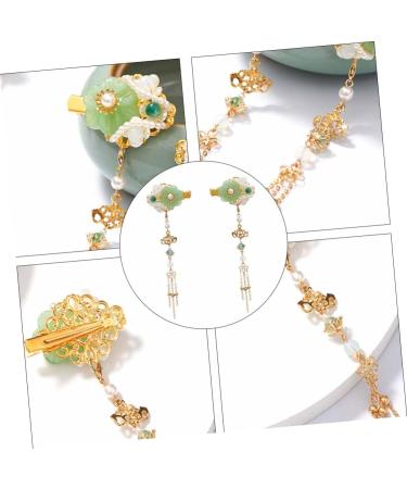 Angoily 2 Pairs Tassel Hair Clip Chinese Jade Tassel Chinese Jade Hairpincostume Hanfu Hairpin Japanese Womens Hair Clips Hair Barrettes Chinese Hairpin Accessories Kimono - Buy Online on GoSupps.com