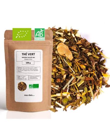 Organic Green Tea ? Lemon Mango ? Ice Mango ? Loose Green Tea ? 100g Bag with Zip ? 40 Cups ? 100% Organic Farming ? Quality