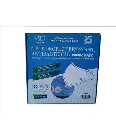 Buy 5-Piece Antibacterial Community Mask - Vinatex Reusable & Washable 3-Layer Fabric Anti-Dust Mouth-Nose Protection - Buy Online on GoSupps.com