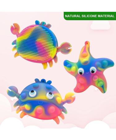 Crab and Starfish Silicone Face Scrubber Set for Kids and Adults - Gentle Handheld Facial Exfoliating Brush for Soft Skin Massage - Buy Online on GoSupps.com