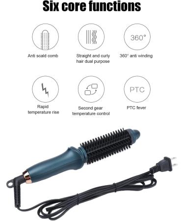 Smart Curling Brush - 2 in 1 Electric Hair Brush for Straight & Curly Styles Portable Thermostatic Design US Plug 110V - Green - Buy Online on GoSupps.com