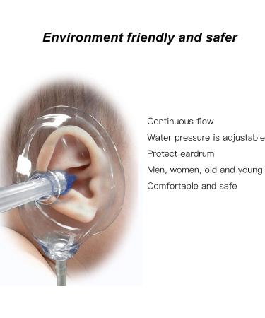Ear Washer Bottle System - 6 Transparent Tips, 1.2m Silicone Tube, 500ml - Safe & Easy Ear Cleaning Kit for Adults - Includes Ear Muff - Home Use - Buy Online on GoSupps.com