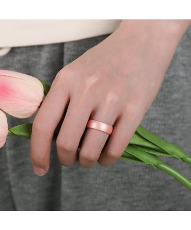 MIROMIHO Women Silicone Wedding Ring Set - 7 Rings, Inner Arc Ergonomic Design, 5.5mm Wide Rubber Bands in Bronze, White, Rose Gold, Silver, and More - Size 6.5-7 (17.3mm) - Buy Online on GoSupps.com