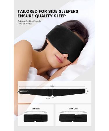 BLSSNZ Dual-Sided Light Blocking Sleep Mask - Large Adjustable Eye Mask for Side Sleepers - Black - Buy Online on GoSupps.com