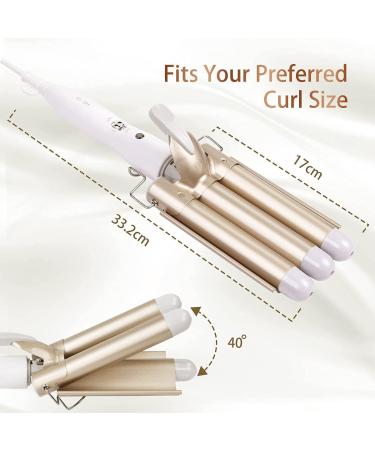 Flintronic 3 Barrel Ceramic Hair Curler with Temperature Control | 25mm Curling Wand for Beachy Waves and Crimped Styles - Buy Online on GoSupps.com