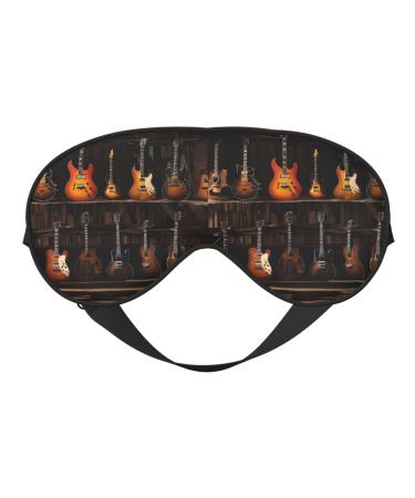 Sleep Mask Eye for Women Men Reusable Soft Blackout Eye Masks Covers for Night Better Sleep Travel Camping Road Trip Essentials Gifts for Him Her - Guitars