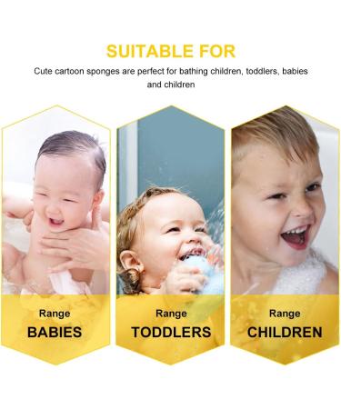 Buy 2-Piece Children's Bath Sponge Set | Cute Cartoon Konjac Baby Shower Sponge - Buy Online on GoSupps.com
