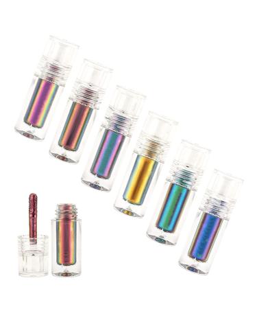 Poluom 2023 New Multi-Chrome Liquid Lipsticks Multichrome Liquid Lipstick Multi-Chrome Liquid Lipsticks Eyeshadow Bling Bling Liquid Lipsticks for Women (6 pcs/ALL COLOR)