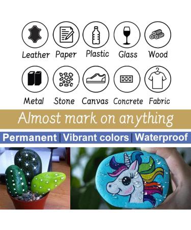 White Oil-Based Paint Pens - 8 Pack Waterproof Markers for Metal, Wood, Fabric, Plastic, Rock, Glass - Medium Tip - Buy Online on GoSupps.com