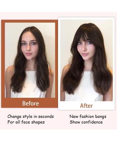 RPAEOY Clip In Bangs for Women Human Hair Hair Extensions with Temples Hairpieces Fashion Wispy Bangs Fringe Air Bangs Clip Natrual Curved Bangs for Daily Wear (Dark Brown) - Buy Online on GoSupps.com