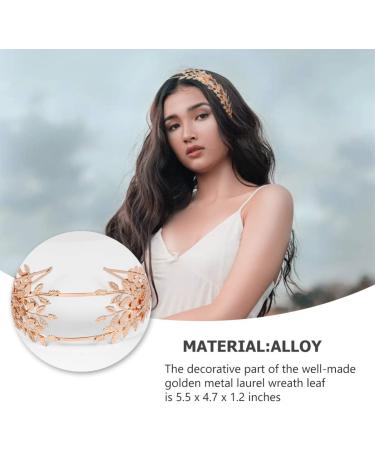 Lurrose Gold Leaves Crown Roman Laurel Grecian Goddess Headband Greek Roman Leaf Wedding Headpiece for Brides Girls Women (Golden) - Buy Online on GoSupps.com