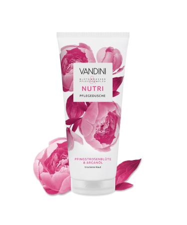 VANDINI VANDINI Nutri Women's Care Shower 200 ml with Peony Flower and Argan Oil - Shower Gel for Dry Skin - Vegan Paraben and Silicone Free Dermatologically Tested Made in