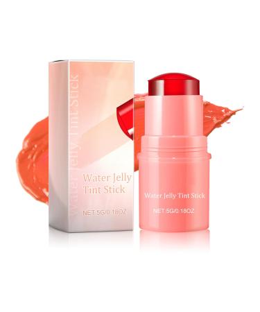 Cooling Water Jelly Tint Makeup Lip Tint Jelly Blush Stick Jelly Tint Jelly Blush Stick Lip Stain Sheer Lip & Cheek Stain Vegan Cruelty Free Buildable Watercolor Finish (01)