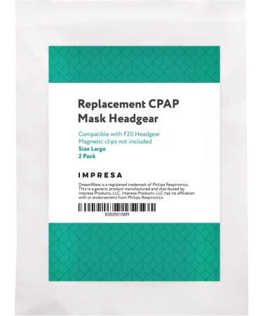 2 Pack Replacement Headgear for Resmed AirFit F20 (Large) CPAP Mask by Impresa - Compatible Nasal Pillow Strap for CPAP Users - Buy Online on GoSupps.com