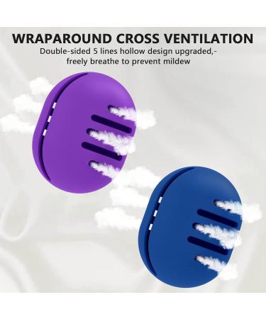 Fauxomor 2-Pack Silicone Make-up Sponge Holder | Breathable Travel Bag for All Sizes | Sustainable & Portable Cosmetic Tool - Blue & Purple - Buy Online on GoSupps.com
