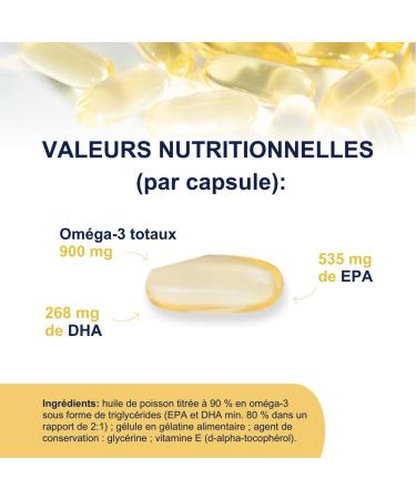 OMEGOR Vitality 1000 with 90% Omega-3 rTG! Certified 5 stars IFOS since 2006. EPA 535 mg and DHA 268 mg per capsule. Min structure 90% triglycerides and molecular distillation | 30 capsules - Buy Online on GoSupps.com