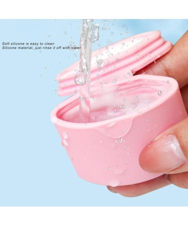 Silicone Cream Jars with Spoon Travel Silicone Makeup Container Refillable Empty Trinkets Pills Portable Proof for Outdoor Use (Pink) - Buy Online on GoSupps.com
