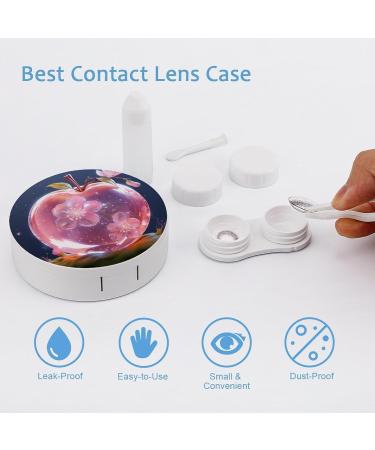 Crystal Apples Contact Lens Case with Mirror - Cute Portable Travel Kit for Eye Contact Lenses - Buy Online on GoSupps.com