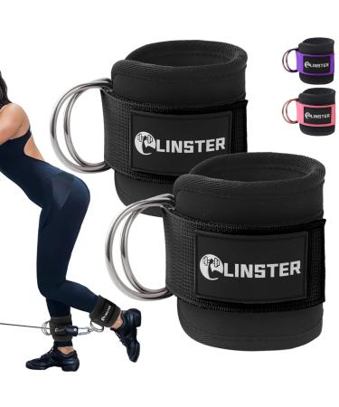 Linster foot loops cable pull (2 pieces) for fitness training on the cable train kickback foot loop with D-ring foot cuffs and neoprene gym accessories for leg extensions gluten muscles and leg training