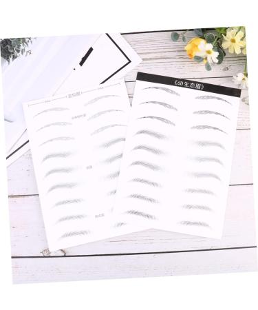 Ipetboom 2 Pairs Hair- Like Authentic Eyebrows Eyebrow Makeup Tools Eyebrow Stickers Transfer Stickers Simple 21x15cm Black 003 - Buy Online on GoSupps.com