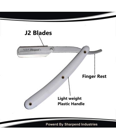 Top Quality Plastic Handle Straight Edge Barber Razor Kit - Includes 10 Double-Edge Blades | Ideal for Professional Shaving & Beard Grooming - Buy Online on GoSupps.com