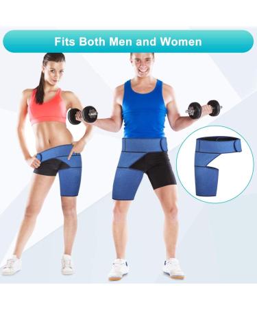Thigh Bandage Compression Support | Adjustable Neoprene Hip & Sciatic Nerve Relief - Non-Slip Strap for Maximum Comfort - Buy Online on GoSupps.com