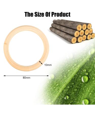 Rosewinec 10-Piece Baby Wooden Rings Set | 80mm Teething Rings for Infants | Safe Wood Teether & DIY Craft Bracelet - Buy Online on GoSupps.com