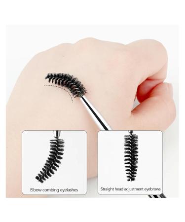 Dual Ended Eyebrow Brush & Eyelash Comb - 2 in 1 Spoolie Makeup Tool (Black Silver) - Perfect for Flawless Brows & Lashes - Buy Online on GoSupps.com