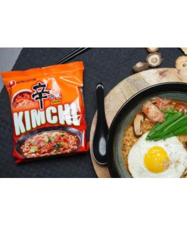 Nong Shim Kimchi Ramyun Instant Noodle Soup Halal 120g (Pack of 40) Include Free CNMART Chopsticks - Buy Online on GoSupps.com