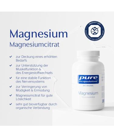 Pure Encapsulations Magnesium Citrate 90 Vegan Capsules - Premium Vegan Supplement for Optimal Health - Buy Online on GoSupps.com