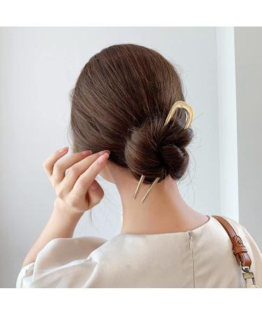 U-Shaped Metal Hair Needles for Long Thick Hair Oversized Hairpins & Clips | 2 Colors Available - Buy Online on GoSupps.com