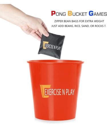 EP EXERCISE N PLAY Backyards Pong Games Set - Giant Yard Pong Bucket Game for Family and Friends - 12 Buckets - Blue/Orange - Buy Online on GoSupps.com
