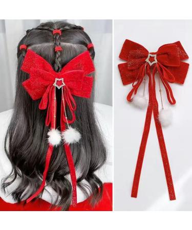 Mobestech Hair Bow Bowknot Hair Clip Big Bowknot Hairpins Bow Hair Barrette Hair Bows Clip for Women Girls Hair Styling for Christmas New Year Party - Buy Online on GoSupps.com