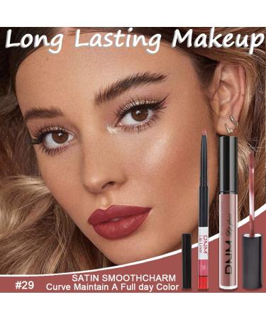 Matte Light Rosey Nude Lip Liner & Lipstick Set | 24H Waterproof Liquid Lipstick & Liner | Long-Lasting Seductress N29 - Buy Online on GoSupps.com
