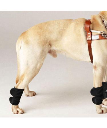 2Pcs Adjustable Dog Cat Leg Brace Elastic Warm Knee Pads for Surgery Wound Support and Stability for Injury Recovery Prevent Licking (Black) - Buy Online on GoSupps.com