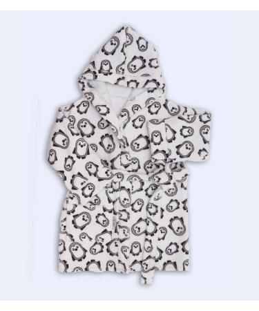 Ti Tin Ferry Children's Bathrobe | 100% Cotton Baby Bathrobe for Ages 3-4 | Penguin Design Gray - Buy Online on GoSupps.com