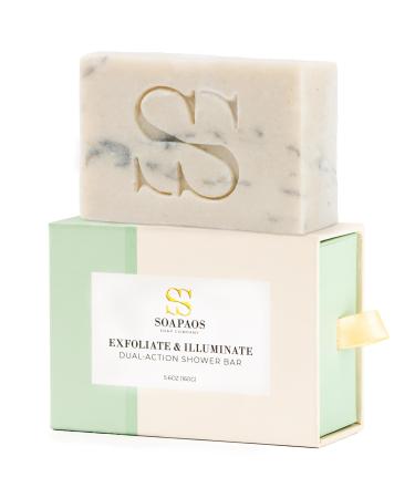 Shower Bar Soap - All Natural Bath Soap -Vegan Soap- Pumice Powder Zeolite Kaolin Clays - Body Wash Soap Bars with Camellia and Sunflower Oils - Moisturizing Exfoliating Bathing Soaps