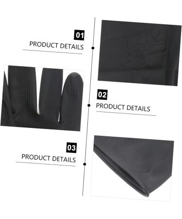 GLEAVI 3 Pairs Black Gloves Black Rubber Gloves Reusable Hair Dye Glove Shampoo Particles Man Non-slip - Buy Online on GoSupps.com