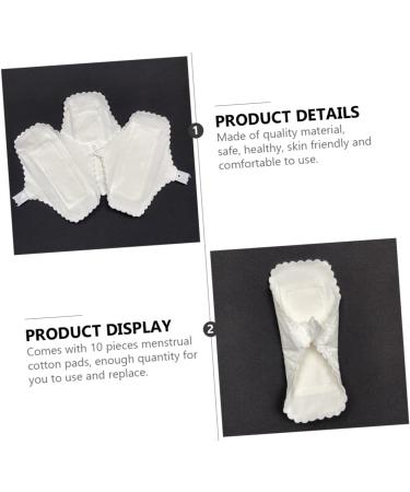 Healeved 10pcs Washable Menstrual Cloth Panties - Ultra Thin Menstrual Panty Liners for Women - White Cotton Napkin Bamboo Fabric Tape - Buy Online on GoSupps.com