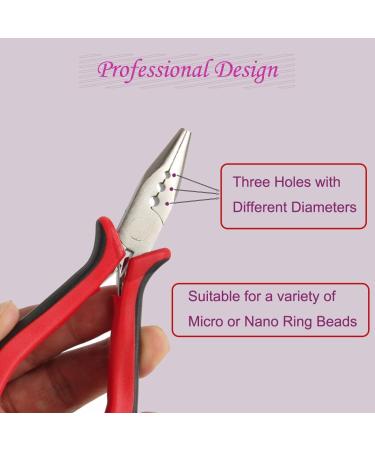 FeiHong Hair Extension Plier with 3 Holes Mini Hair Pliers For Micro Nano Ring Hair Extensions Opener and Removal Tool - Buy Online on GoSupps.com