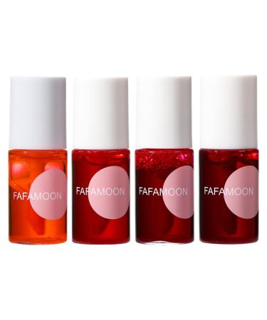 4 PCS/Set Lip Glaze Set Natural Formula Long-lasting Waterproof Lip Gloss Non-sticky Lipstick Fruit-Flavored Lip Stain for Daily Use