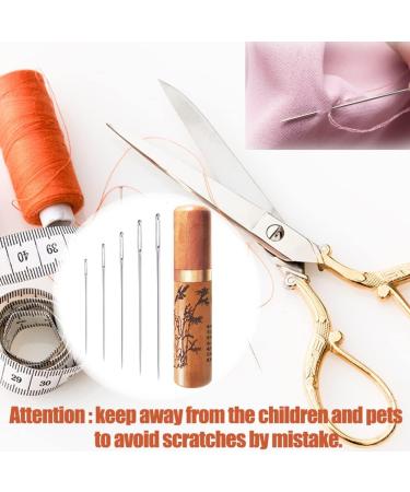 Large Eye Sewing Needles Embroidery Needles Stainless Steel - 25 Pieces with Wooden Needle Case - Buy Online on GoSupps.com